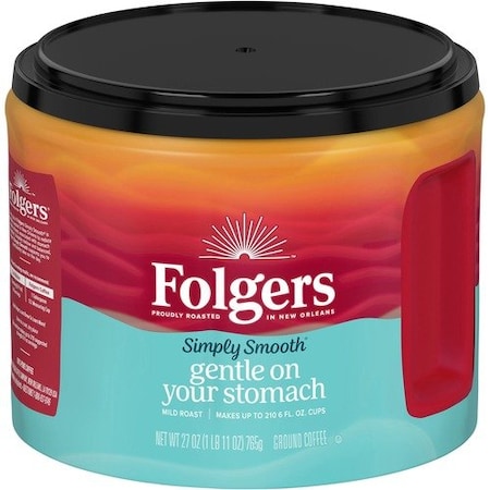 Folgers Ground Coffee, Simply Smooth, 27oz, Mild Roast FOL30446